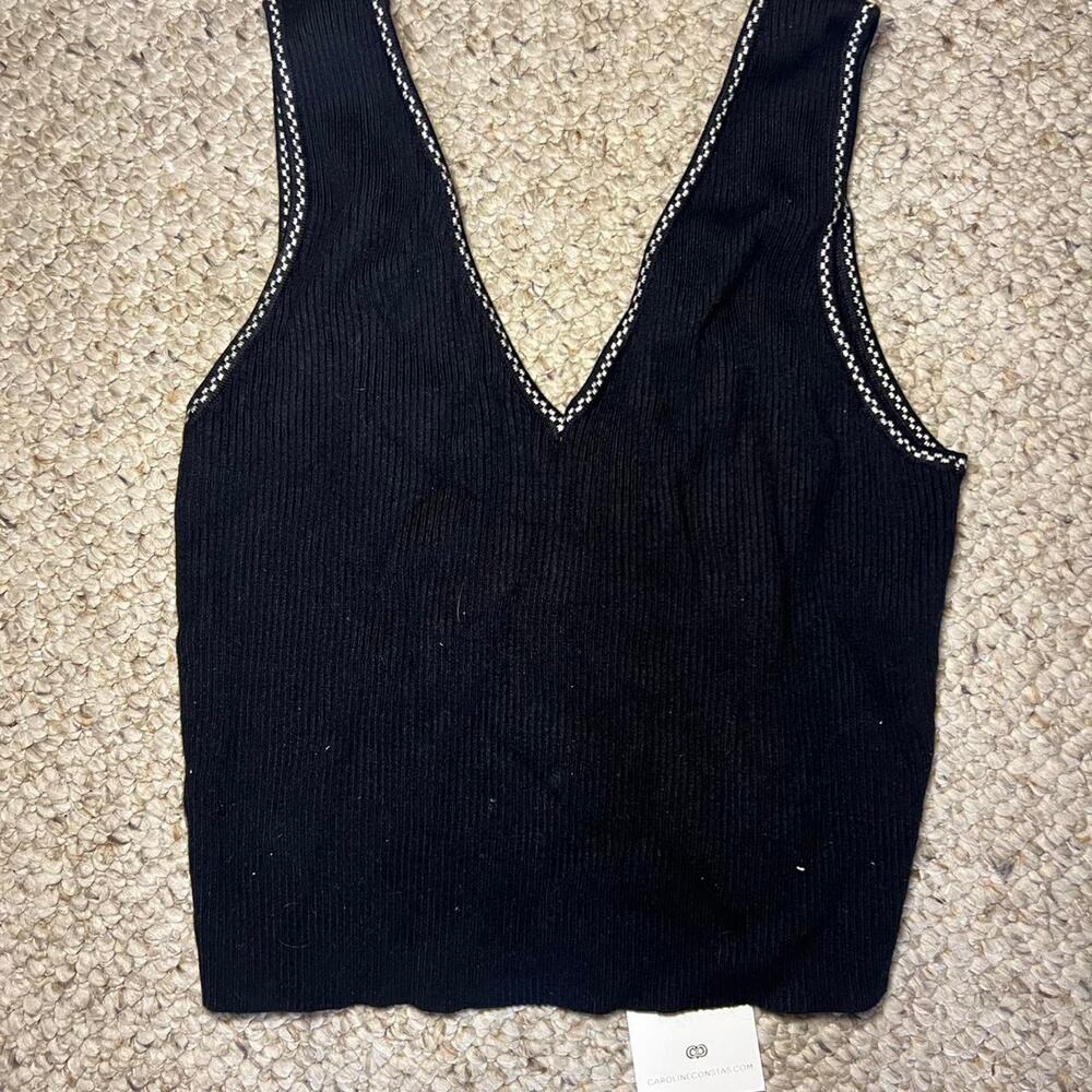 Black caroline constas knit top